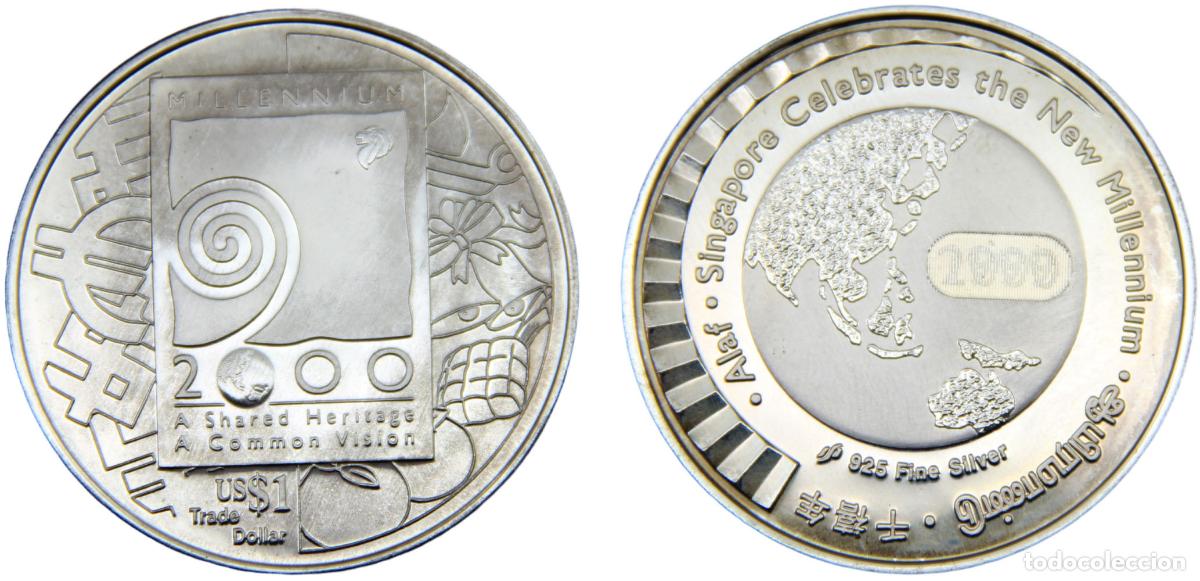 Monnaies anciennes d'Am&eacute;rique: Singapore Republic 2000 1 Dollar Celebrating the New Millennium