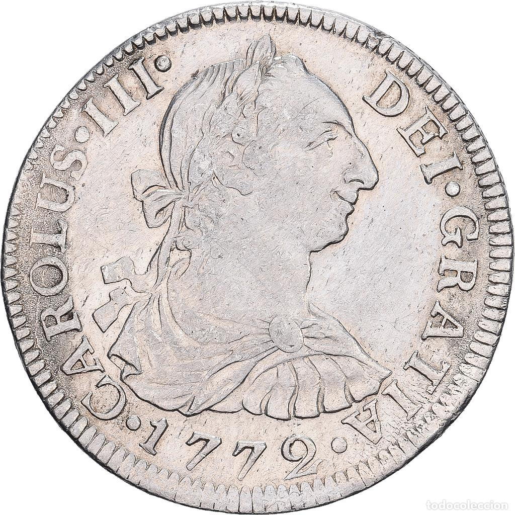 Old Coins of America: [#1509798] M&eacute;xico, Carlos III, 2 Reales, 1772, Mexico City, Plata, MBC+