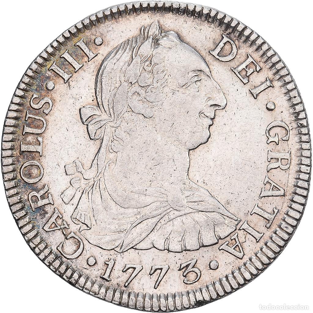 Old Coins of America: [#1509796] M&eacute;xico, Carlos III, 2 Reales, 1773, Mexico City, Plata, MBC+