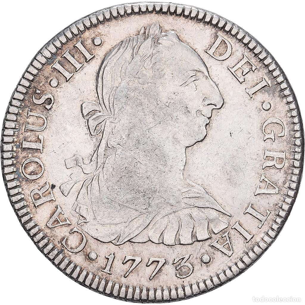 Old Coins of America: [#1509797] M&eacute;xico, Carlos III, 2 Reales, 1773, Mexico City, Plata, MBC