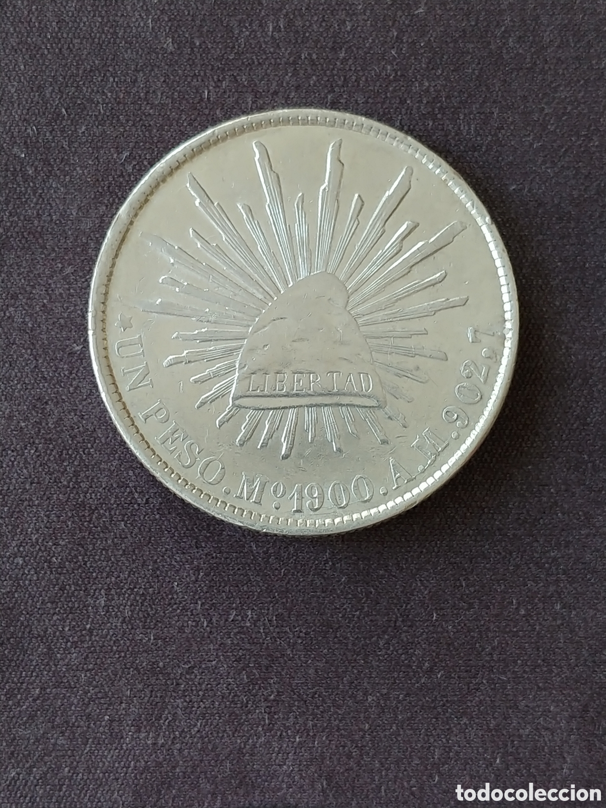 Monnaies anciennes d'Am&eacute;rique: M&eacute;xico, Un Peso 1900, Mo A.M., plata 902 mls.