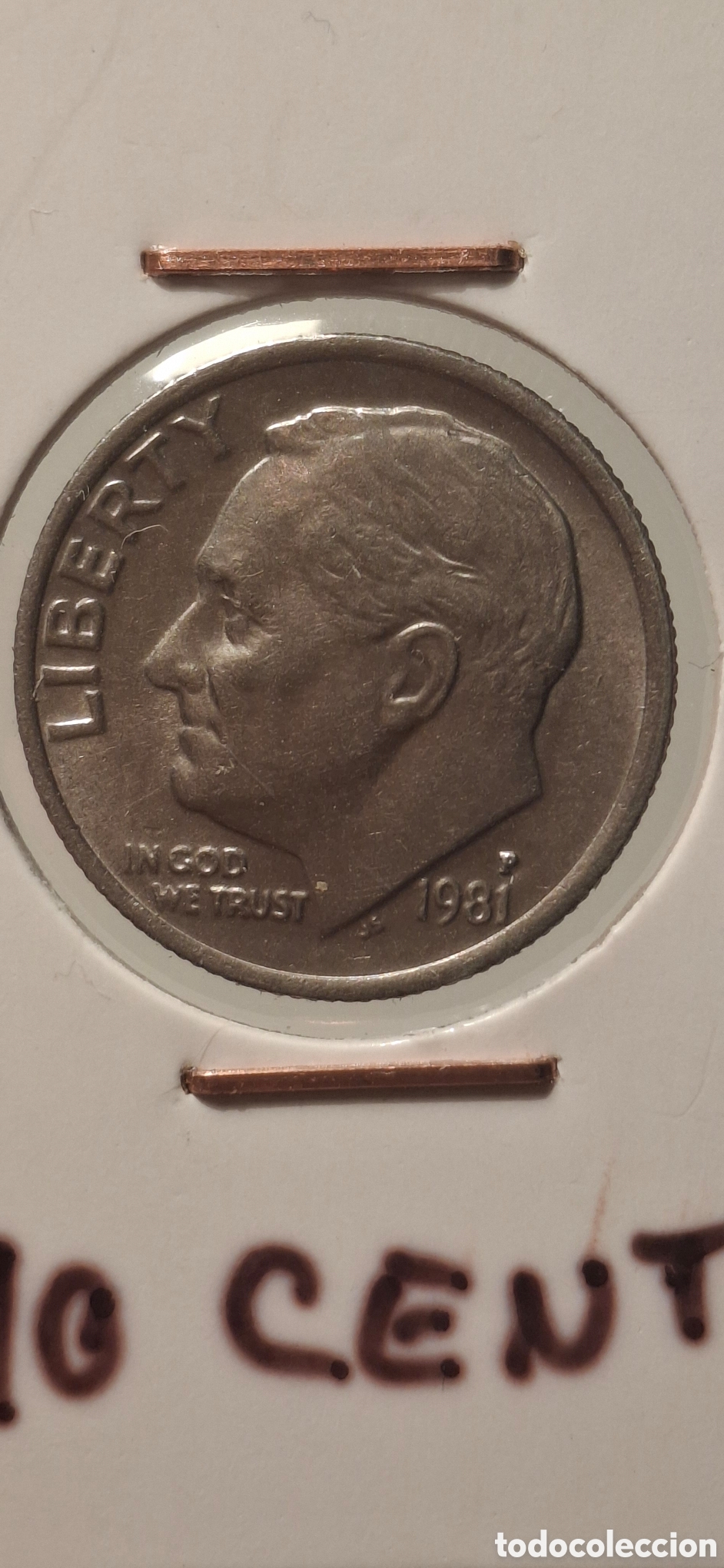 Alte M&uuml;nzen aus Amerika: One Dime 1981 P Usa 10 Centavos de Dolar Dollar Estados Unidos