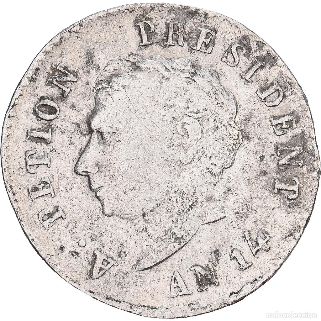 Monnaies anciennes d'Am&eacute;rique: [#1509793] Hait&iacute;, Alexandre Petion, 25 Centimes, An 14 (1817), Plata, BC+
