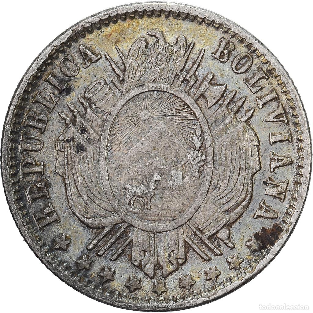 Old Coins of America: [#1509597] Bolivia, 10 Centavos, 1875, Plata, MBC+