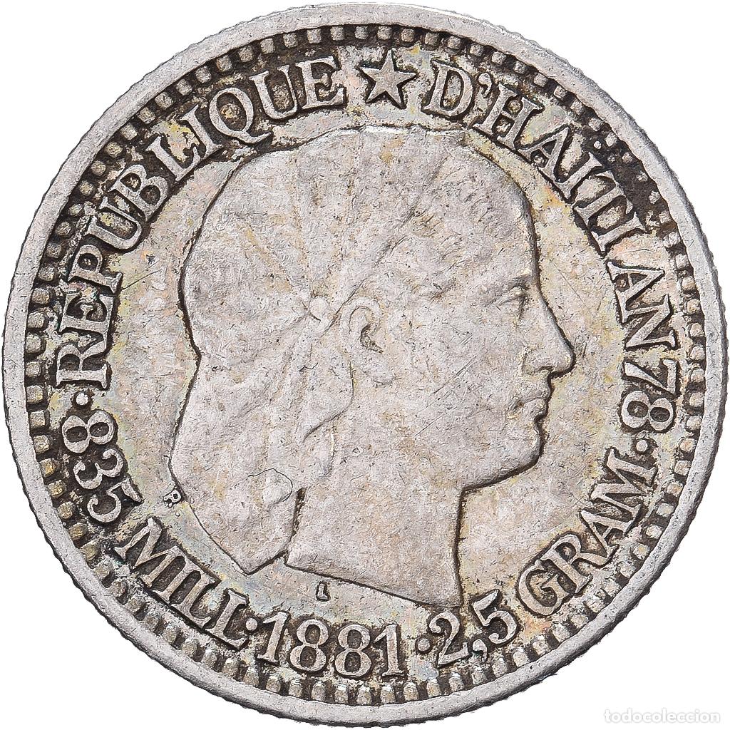 Old Coins of America: [#1509599] Hait&iacute;, 10 Centimes, 1881, Plata, MBC+