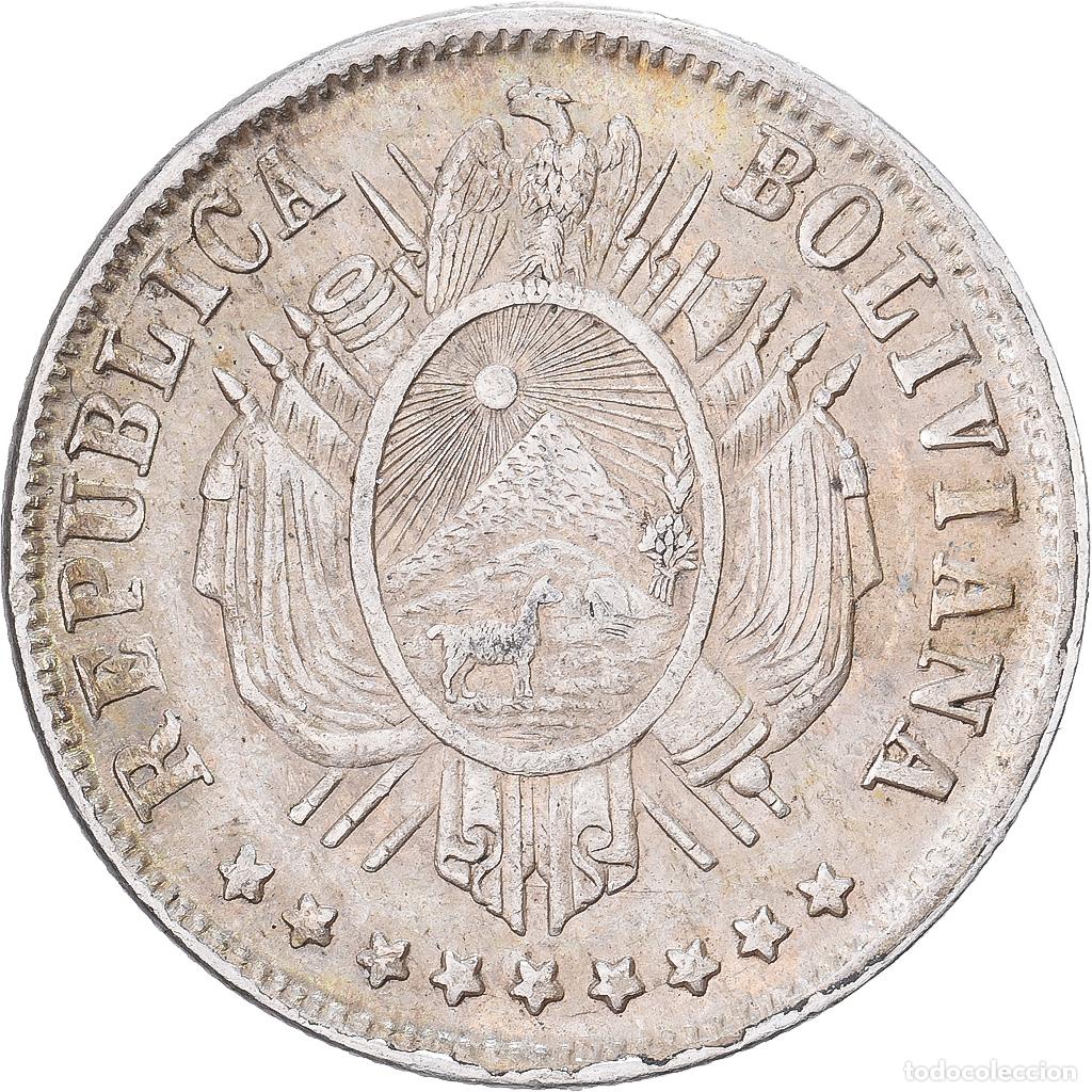 Old Coins of America: [#1509598] Bolivia, 20 Centavos, 1875, Plata, MBC+