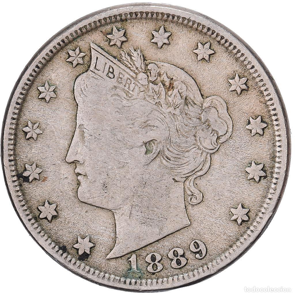 Old Coins of America: [#1509601] Estados Unidos, 5 Cents, Liberty Nickel, 1889, Philadelphia, Cobre - n&iacute;quel