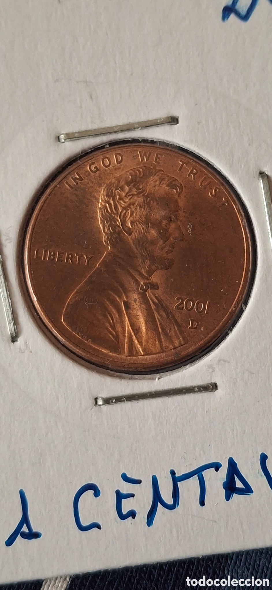 Moedas antigas da Am&eacute;rica: 2001 D One Cent Usa Estados Unidos 1 centavo