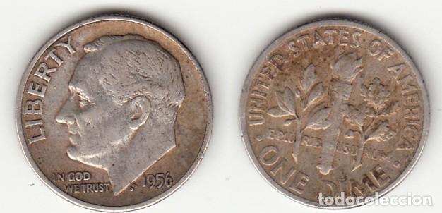 Monedas antiguas de Am&eacute;rica: ESTADOS UNIDOS - 1 DIME DE PLATA DE 1956