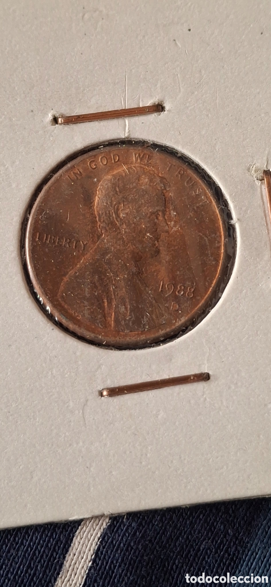 Alte M&uuml;nzen aus Amerika: 1988 D One Cent Usa Estados Unidos 1 centavo