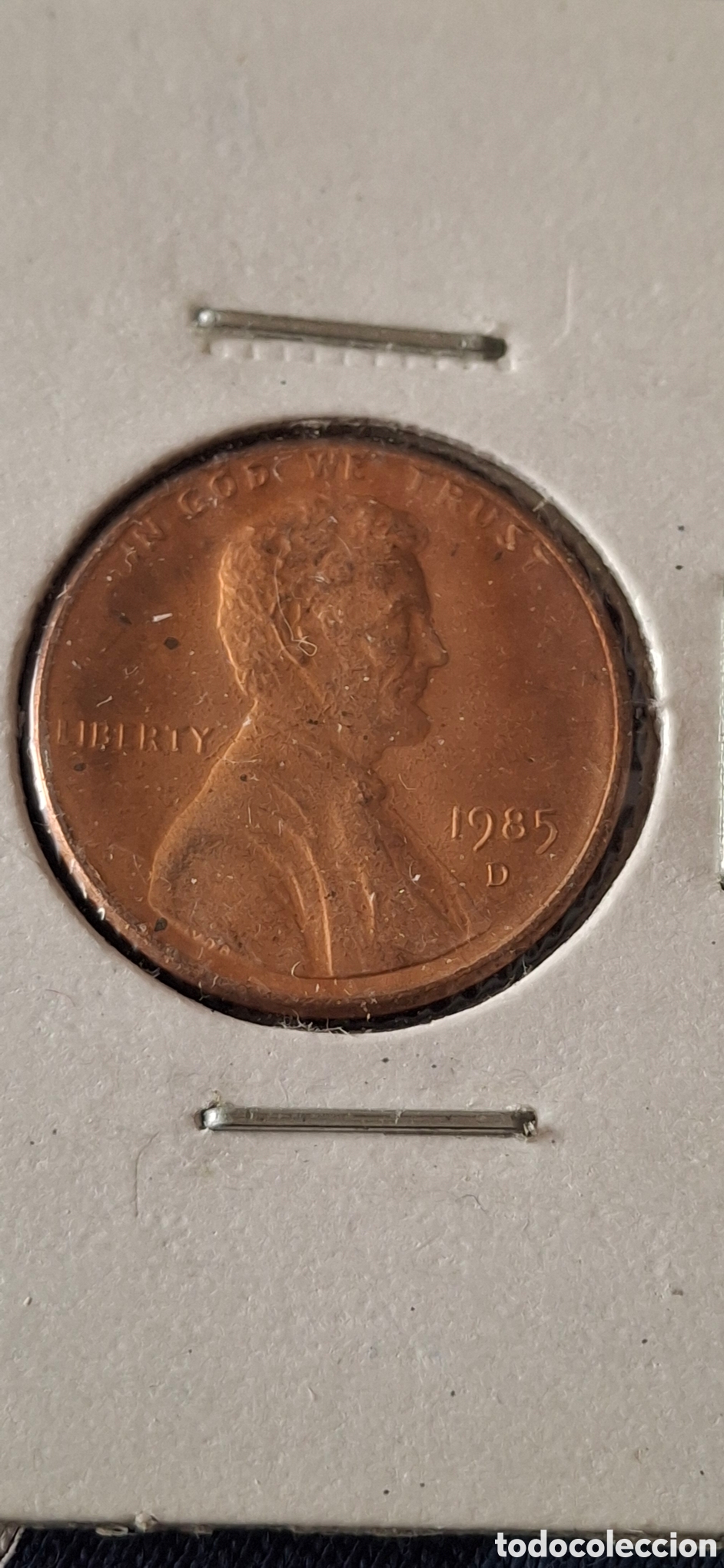 Alte M&uuml;nzen aus Amerika: 1985 D One Cent Usa Estados Unidos 1 centavo