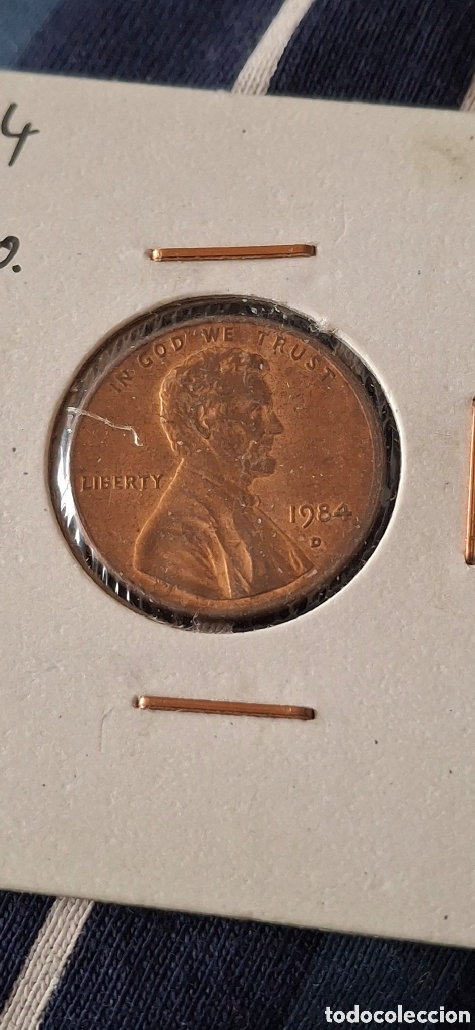 Alte M&uuml;nzen aus Amerika: 1984 D One Cent Usa Estados Unidos 1 centavo