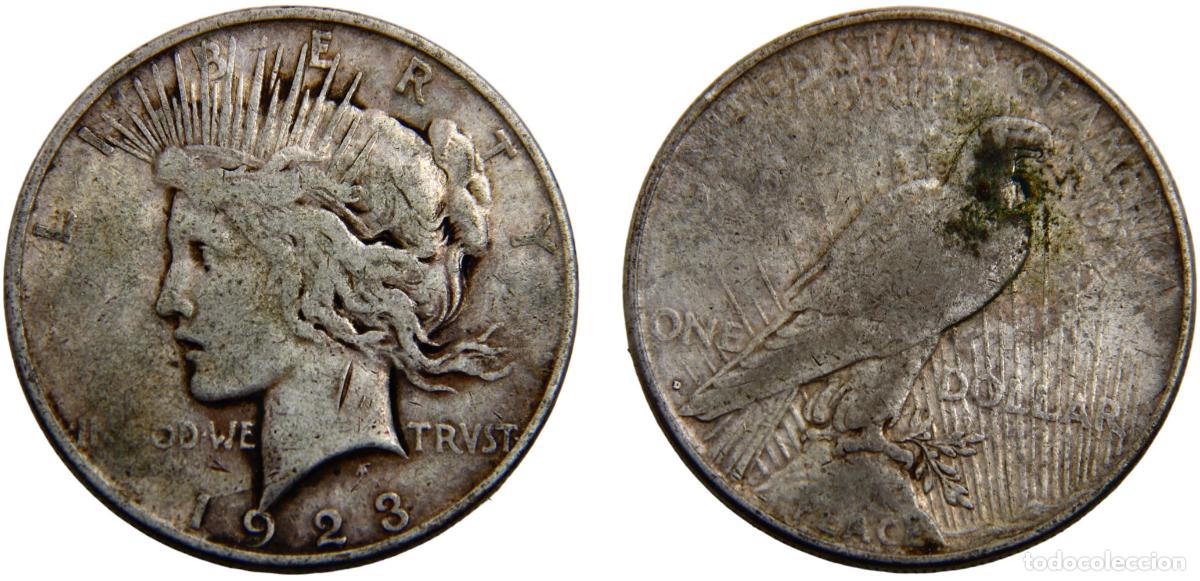 Monete antiche di America: United States Federal republic 1923 D 1 Dollar Peace Dollar