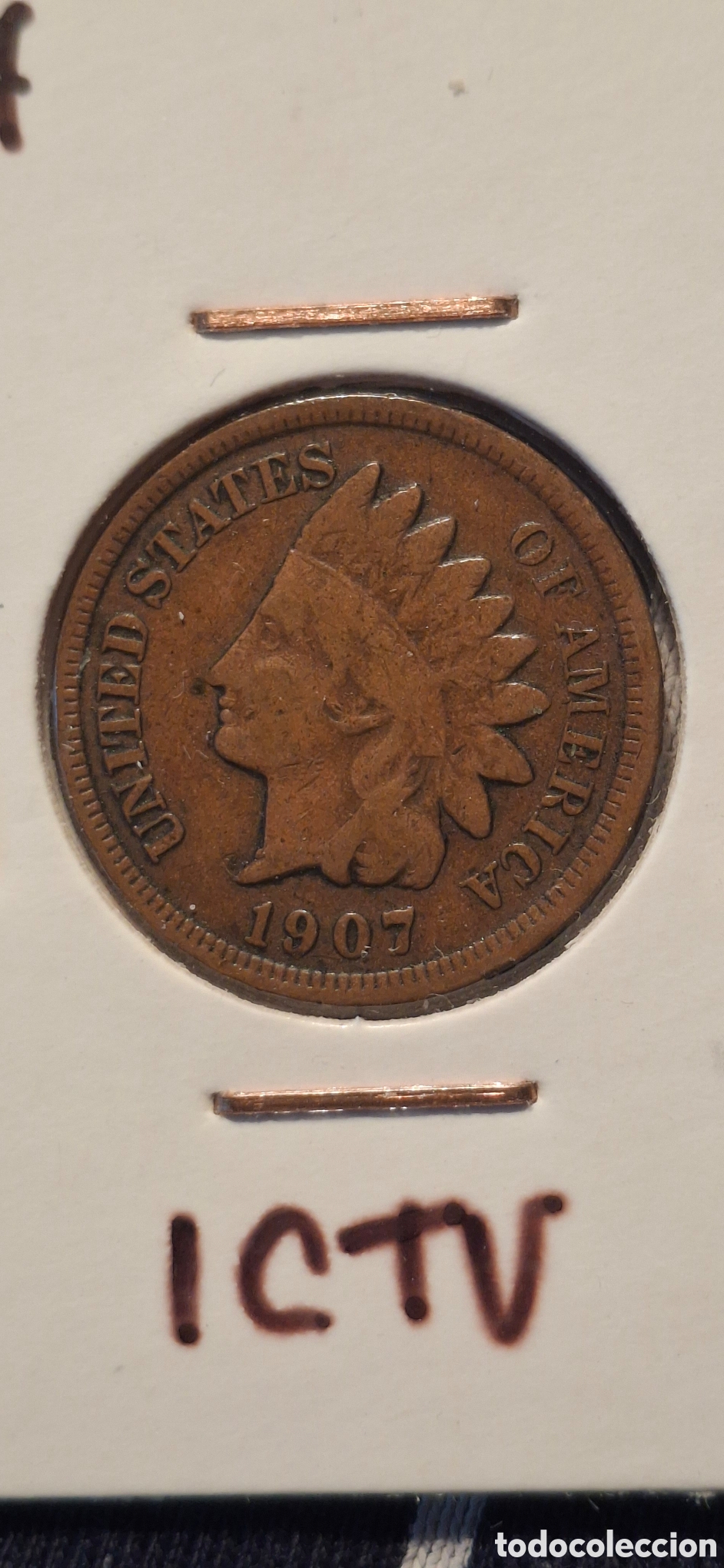 Monedas antiguas de Am&eacute;rica: 1907 One Cent Usa Estados Unidos 1 centavo