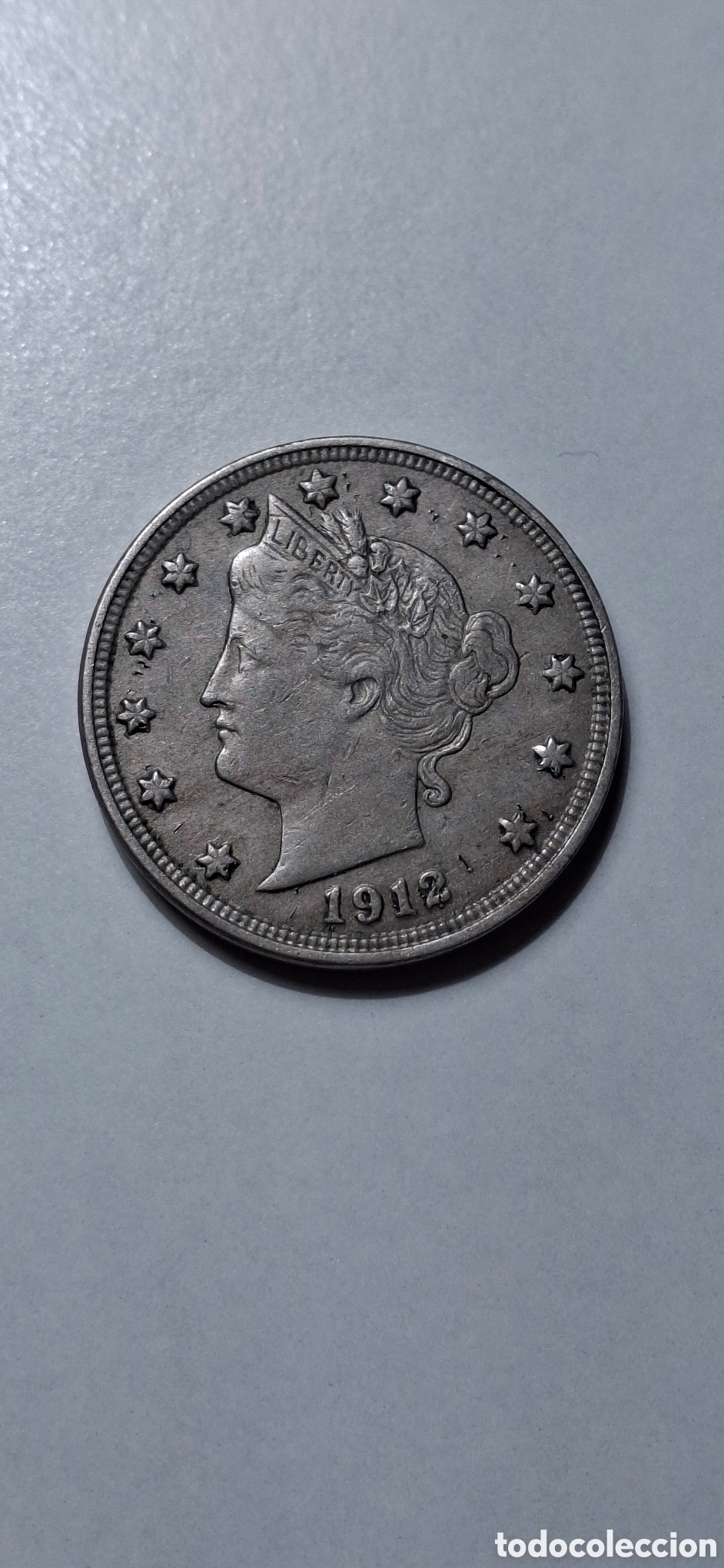 Old Coins of America: 1912 Five Cents Usa Estados Unidos 5 centavos