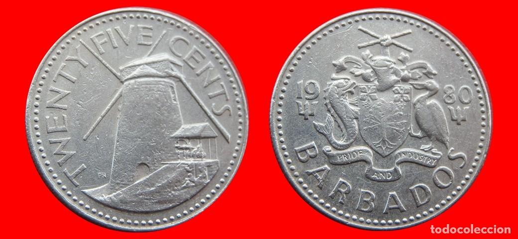 Monedas antiguas de Am&eacute;rica: 25 CENTAVOS 1980 BARBADOS-139758