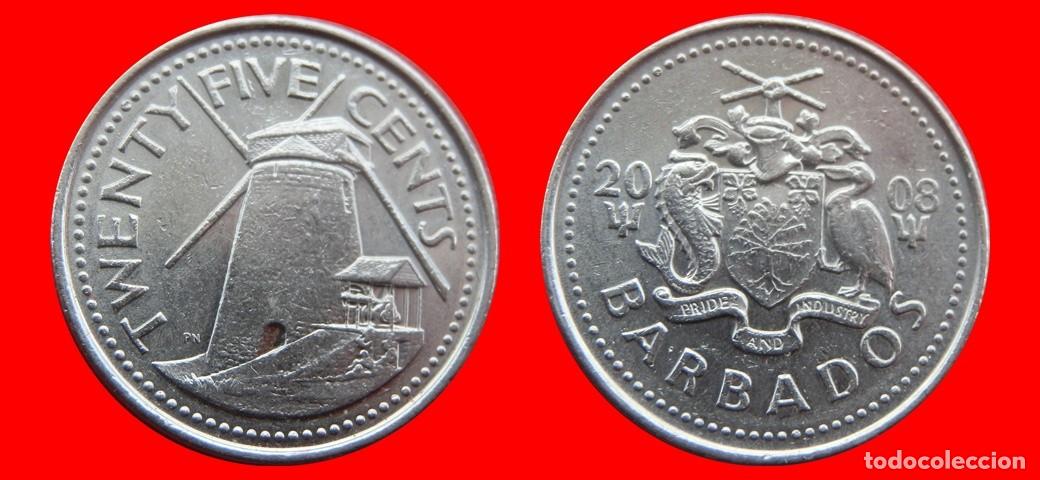 Monedas antiguas de Am&eacute;rica: 25 CENTAVOS 2008 BARBADOS-139760