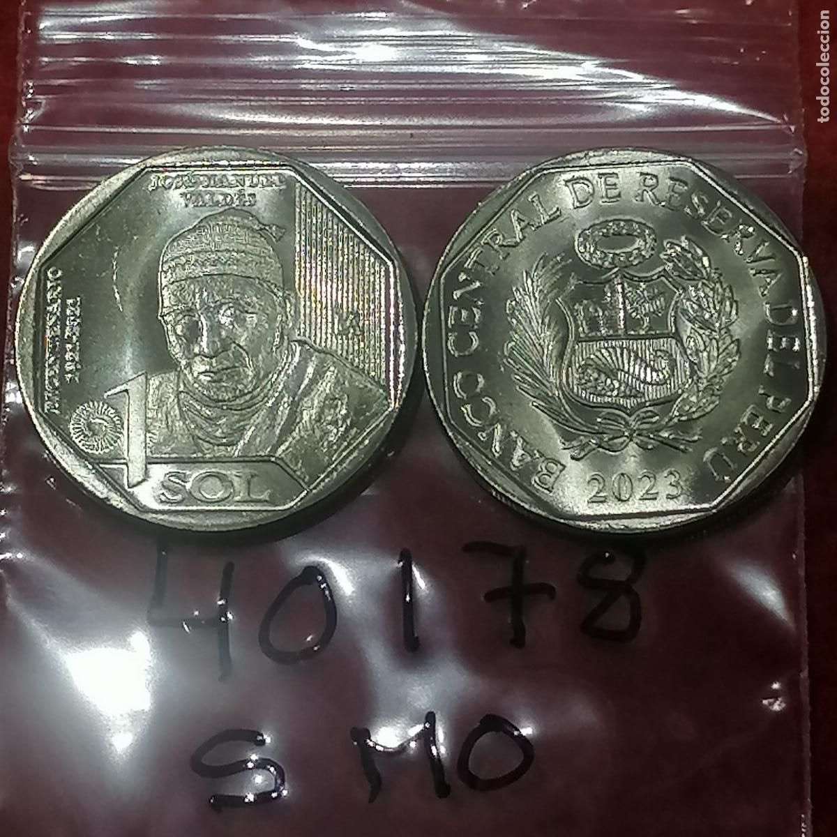 Alte M&uuml;nzen aus Amerika: Per&uacute; 1 sol 2023 Jose Manuel Vald&eacute;s, una moneda, 40178 2 MO