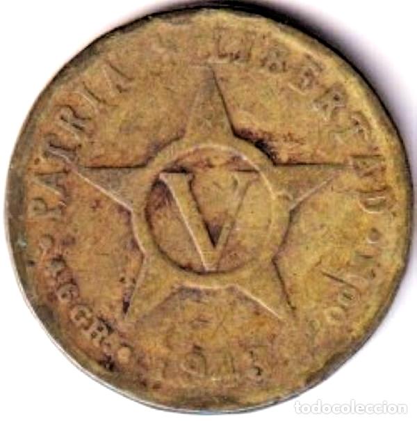 Monnaies anciennes d'Am&eacute;rique: REPUBLICA DE CUBA - 1943 - 5 CENTAVOS - PATRIA O MUERTE - CUPRONIQUEL