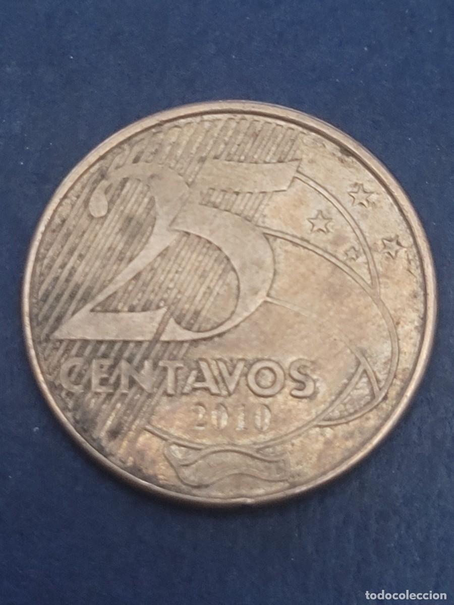 Monedas antiguas de Am&eacute;rica: Moneda 25 centavos 2010 Brasil - Foto 2