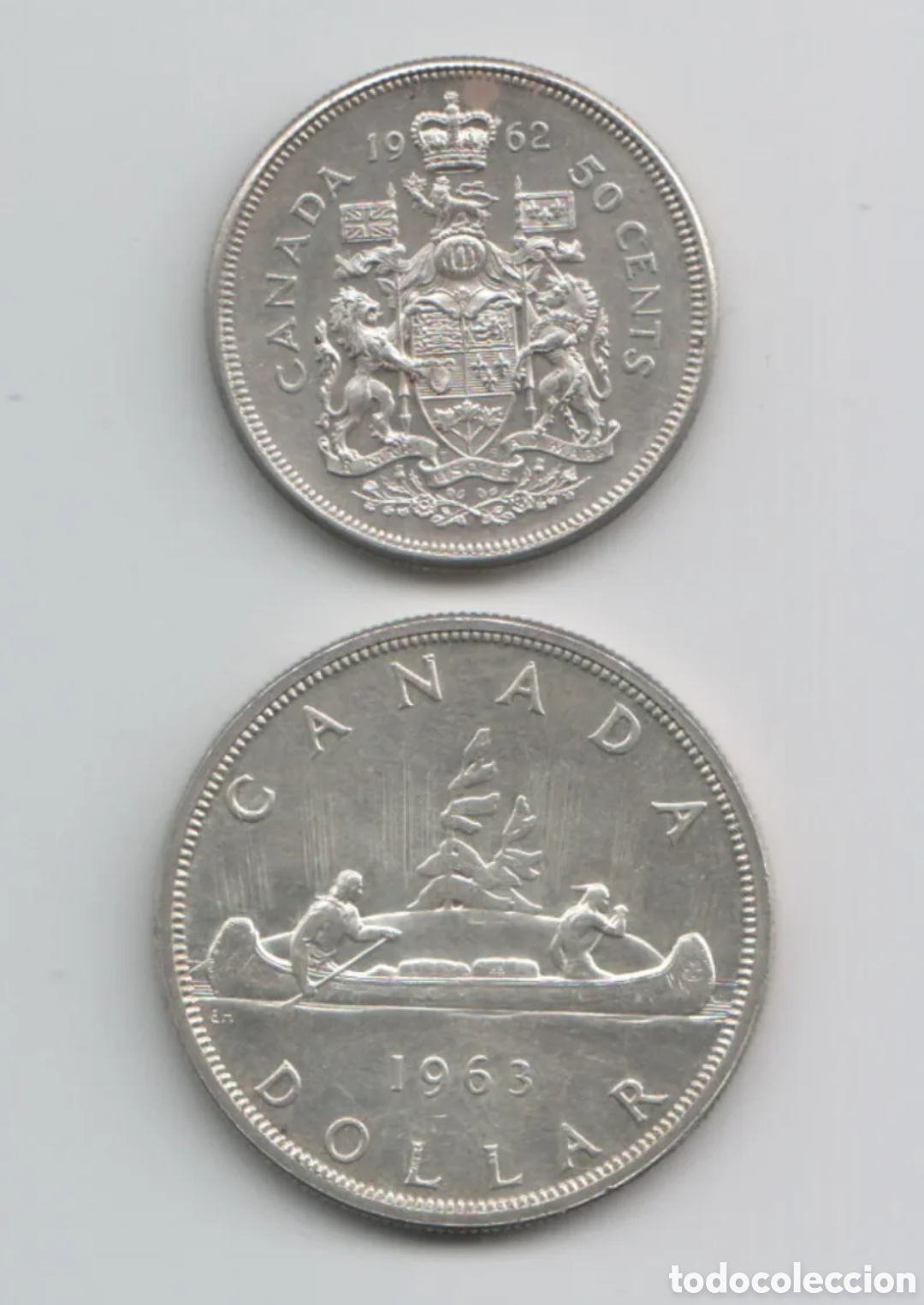 Monete antiche di America: Lote 2 monedas Canad&aacute; plata 0.800