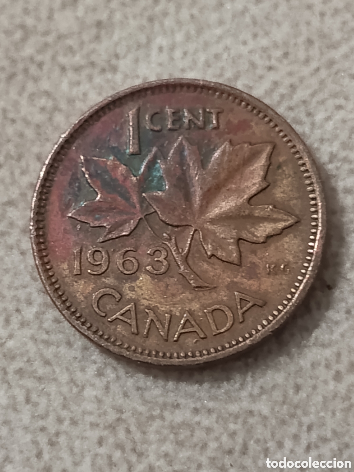Monedas antiguas de Am&eacute;rica: Moneda 1 Centavo Canad&aacute; 1963 - Foto 2