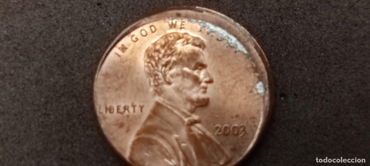 Monedas antiguas de Am&eacute;rica: USA 1 c&eacute;ntimo de Lincoln 2003 error descentrado - Foto 2