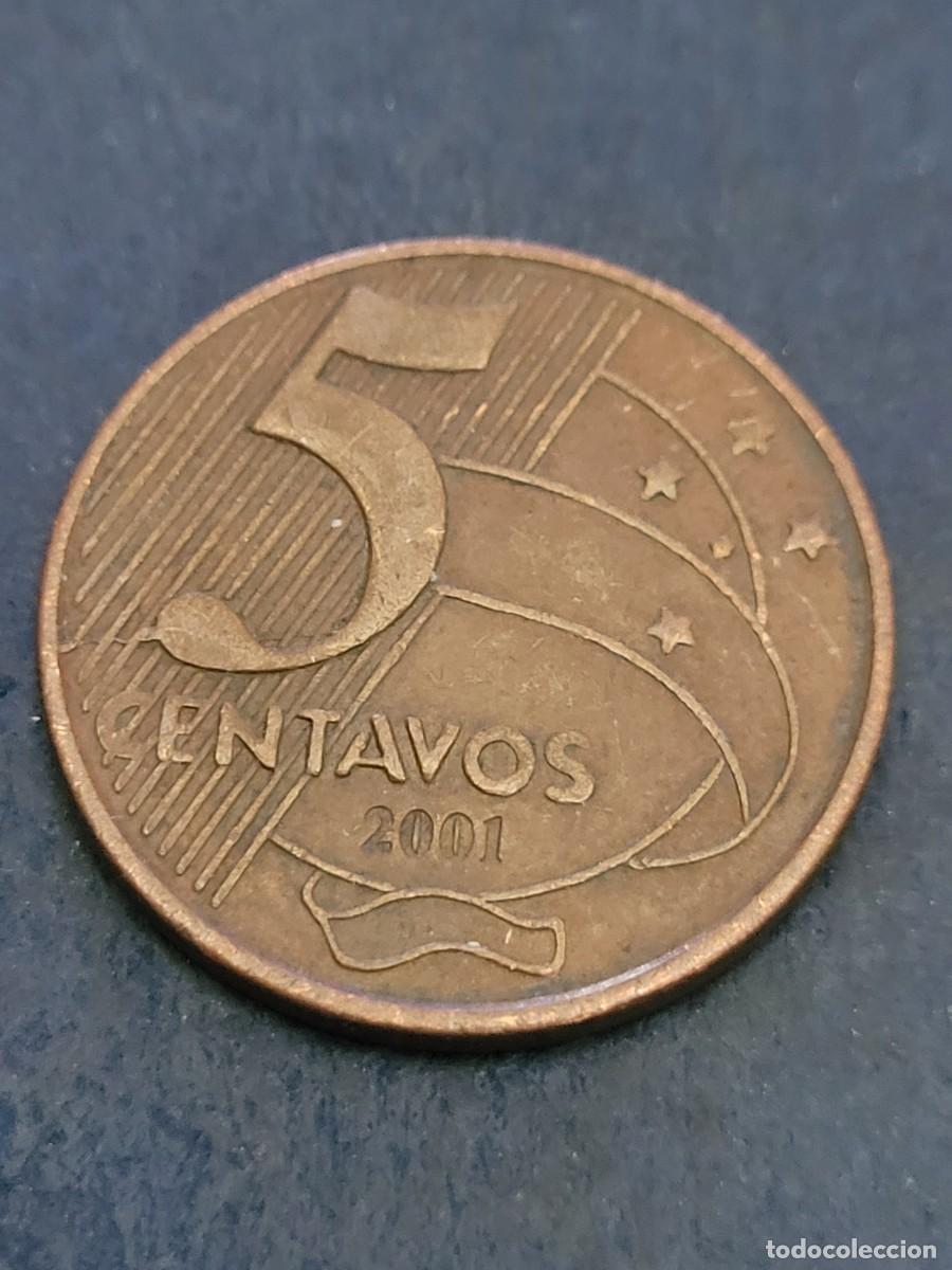 Monedas antiguas de Am&eacute;rica: Moneda 5 centavos 2001 Brasil - Foto 2