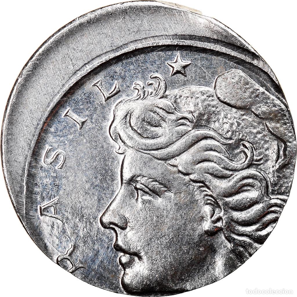 Old Coins of America: [#840055] Moneda, Brasil, 2 Centavos, 1969, planchet error, MBC+, Acero inoxidable