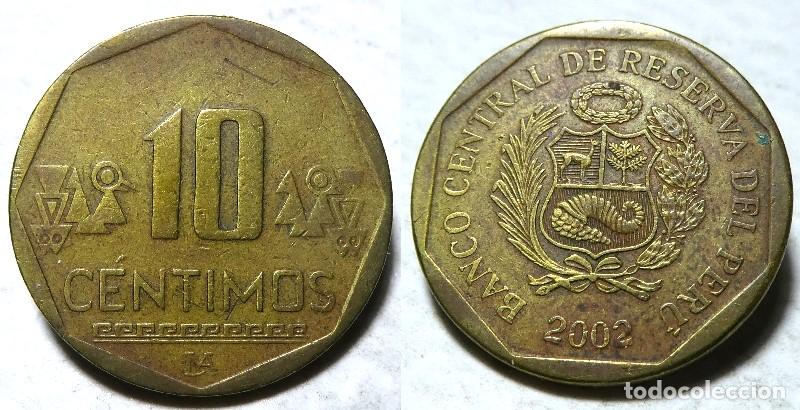 Monedas antiguas de Am&eacute;rica: Moneda de Per&uacute; 10 c&eacute;ntimos 2002 - Foto 1