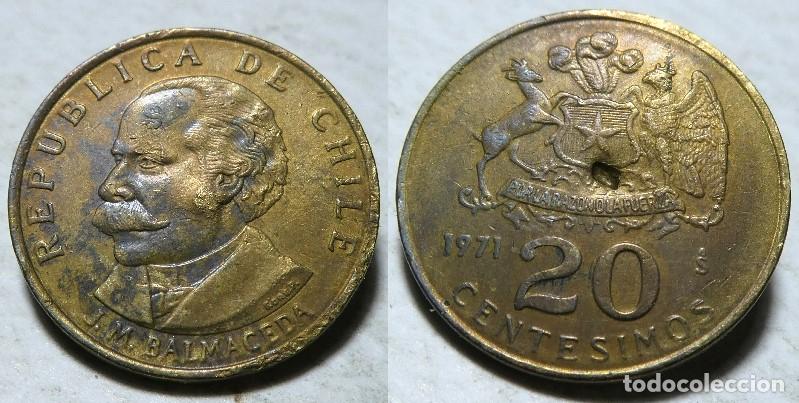 Monedas antiguas de Am&eacute;rica: Moneda de Chile 20 cent&eacute;simos 1971 - Foto 1