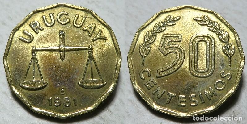 Monedas antiguas de Am&eacute;rica: Moneda de Uruguay 50 Cent&eacute;simos 1981 SC - Foto 1