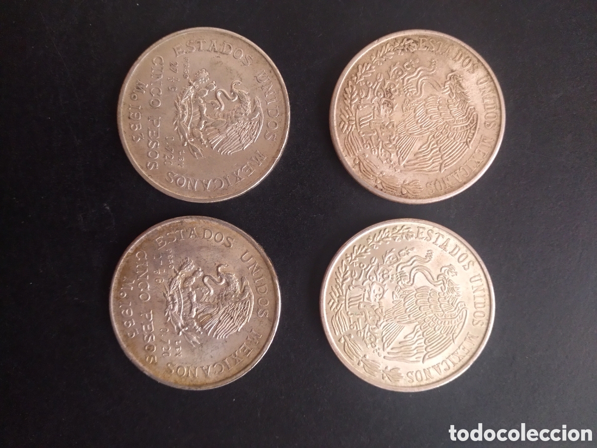 Monedas antiguas de Am&eacute;rica: Lote 4 monedas de plata Mexico - Foto 2