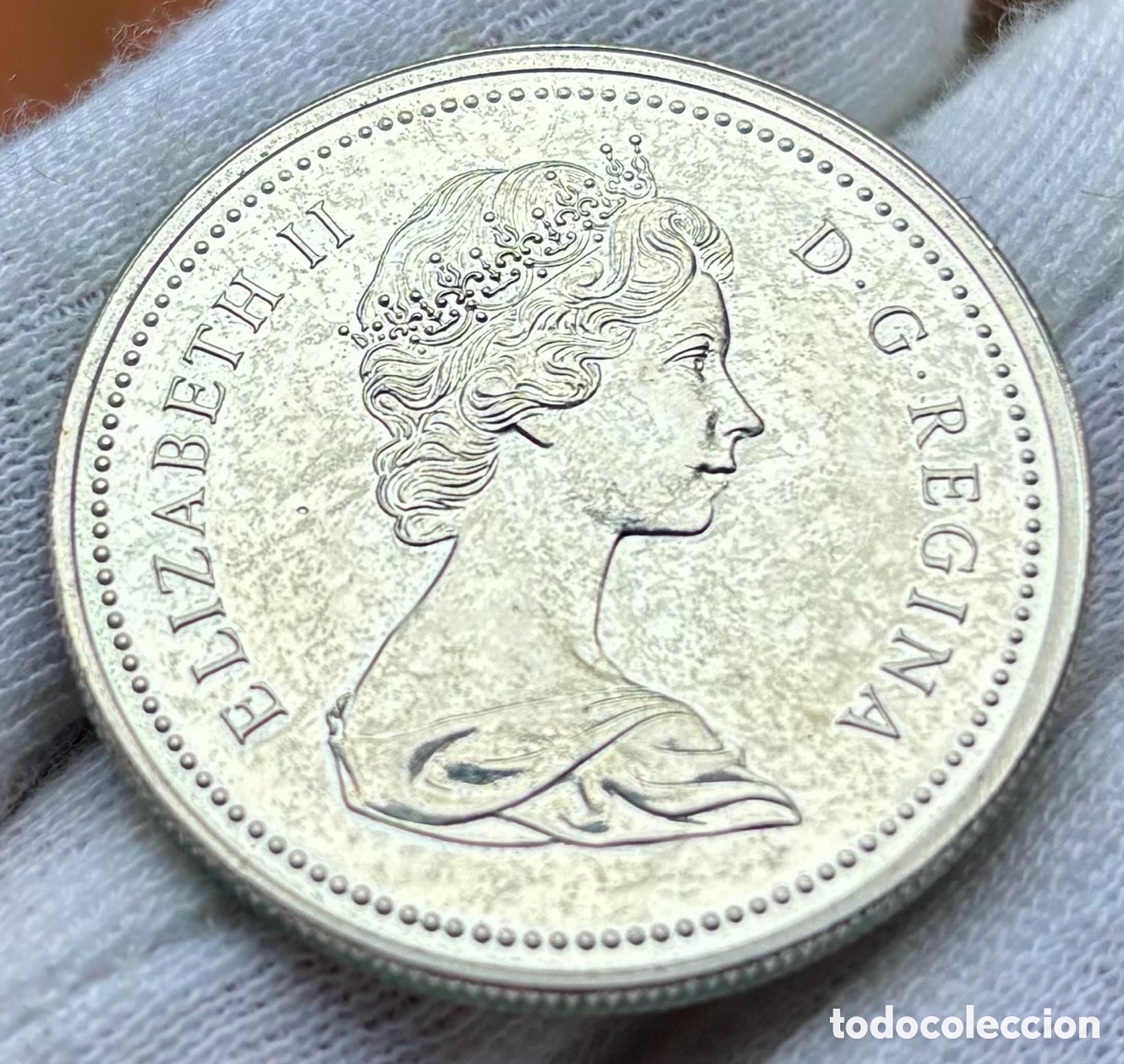 Monedas antiguas de Am&eacute;rica: Moneda PLATA CANADA 1 D&oacute;lar 1976 - Foto 2