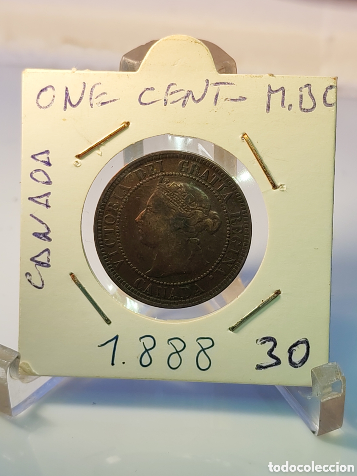 Monedas antiguas de Am&eacute;rica: One cent. 1888. Canada. Cobre. - Foto 2