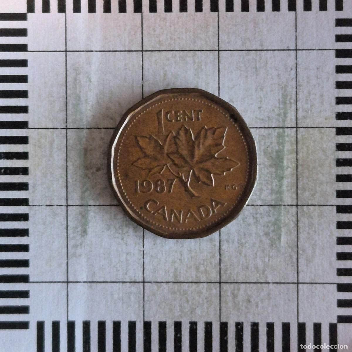 Monedas antiguas de Am&eacute;rica: 1 CENT, CANADA. ISABEL II, 1987. (KM#132). - Foto 2