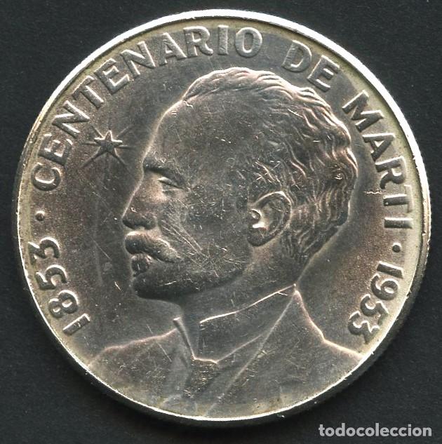 Monedas antiguas de Am&eacute;rica: CUBA, MONEDA DE PLATA, CENTENARIO DE JOS&Eacute; MART&Iacute;, VALOR: PESO, 1953