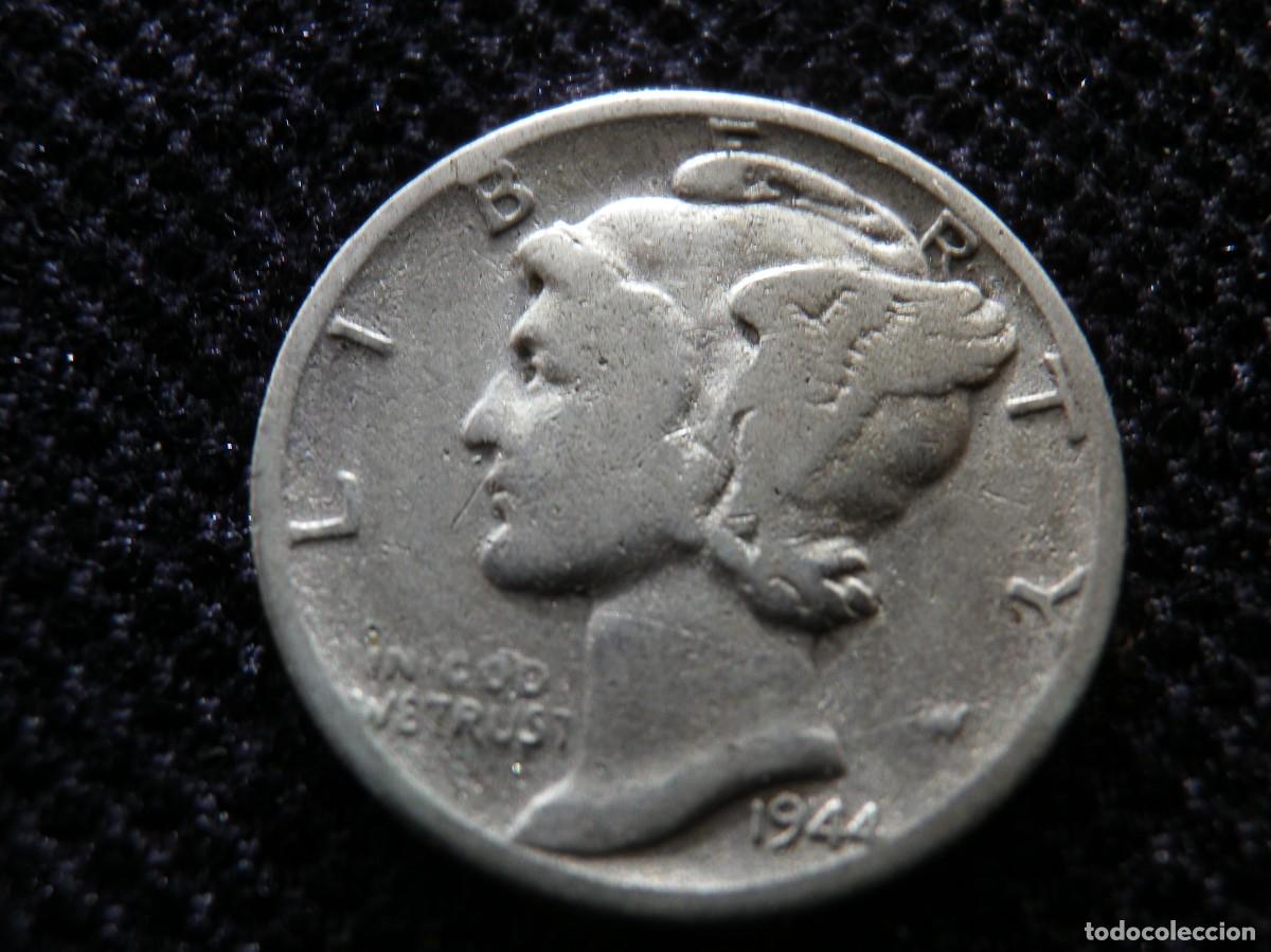 Monedas antiguas de Am&eacute;rica: MONEDA DE PLATA DE ONE DIME A&Ntilde;O 1944 - Foto 1