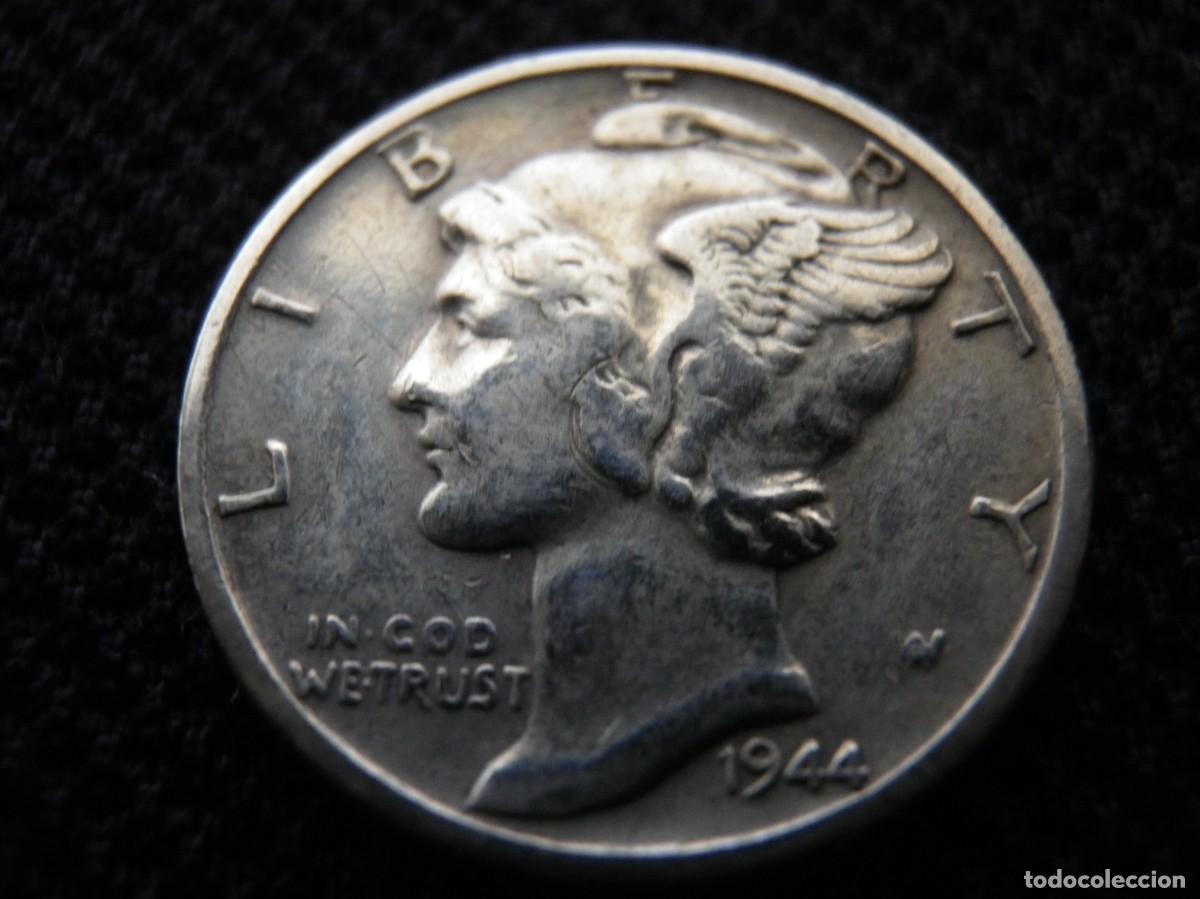 Monedas antiguas de Am&eacute;rica: MONEDA DE PLATA DE ONE DIME A&Ntilde;O 1944 D - Foto 1