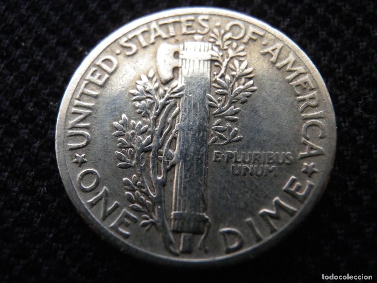 Monedas antiguas de Am&eacute;rica: MONEDA DE PLATA DE ONE DIME A&Ntilde;O 1945 - Foto 2