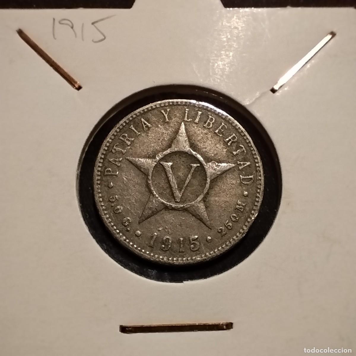 Monedas antiguas de Am&eacute;rica: Moneda 5 centavos, Cuba 1915 - Foto 1