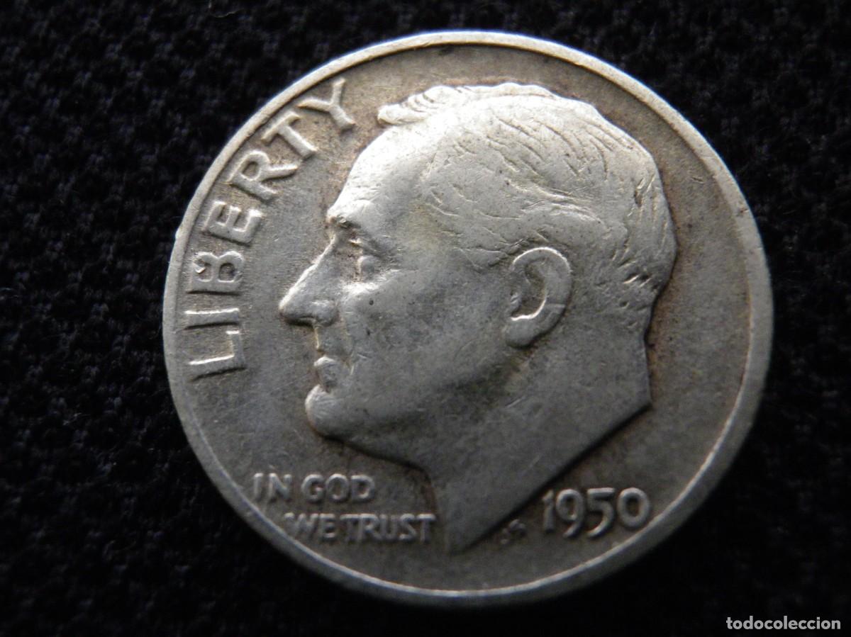 Monedas antiguas de Am&eacute;rica: MONEDA DE PLATA DE ONE DIME A&Ntilde;O 1950 - Foto 1