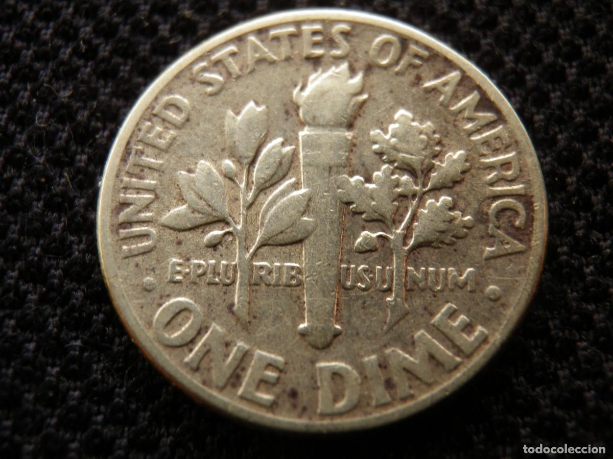 Monedas antiguas de Am&eacute;rica: MONEDA DE PLATA DE ONE DIME A&Ntilde;O 1954 - Foto 2