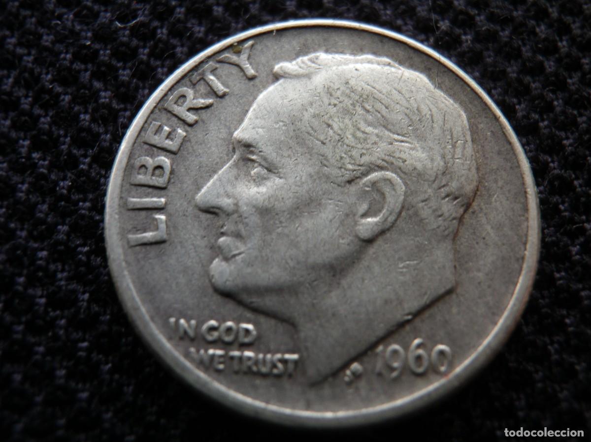 Monedas antiguas de Am&eacute;rica: MONEDA DE PLATA DE ONE DIME A&Ntilde;O 1960 - Foto 1