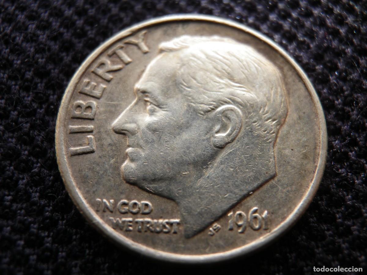 Monedas antiguas de Am&eacute;rica: MONEDA DE PLATA DE ONE DIME A&Ntilde;O 1961 - Foto 1