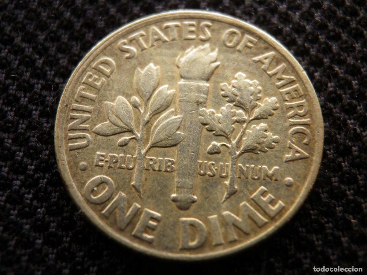 Monedas antiguas de Am&eacute;rica: MONEDA DE PLATA DE ONE DIME A&Ntilde;O 1961 - Foto 2