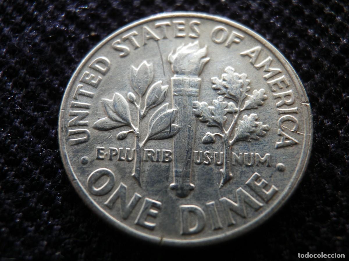 Monedas antiguas de Am&eacute;rica: MONEDA DE PLATA DE ONE DIME A&Ntilde;O 1964 - Foto 2