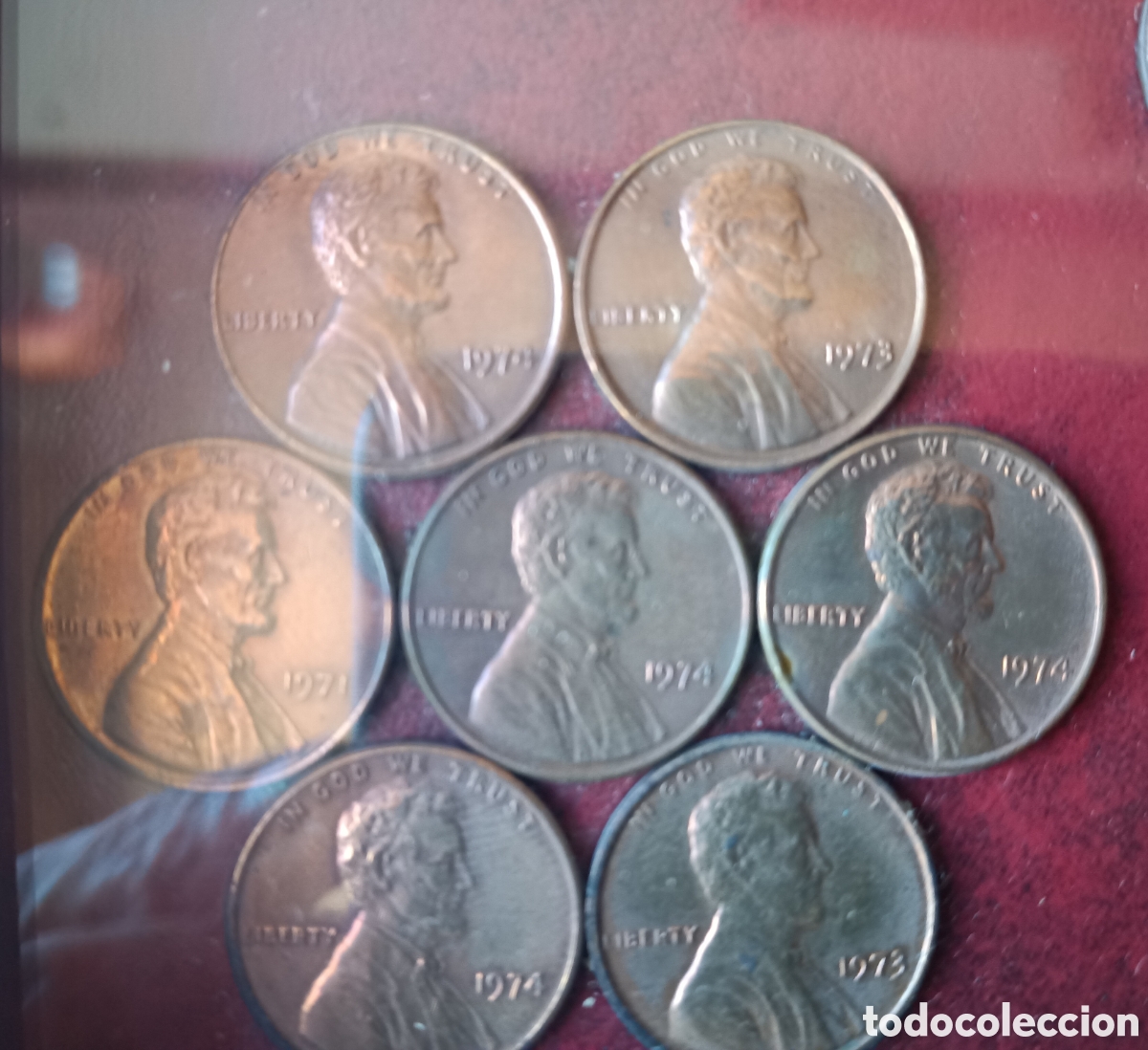 Monedas antiguas de Am&eacute;rica: Cuadro composici&oacute;n centavos Abraham Lincoln - Foto 3