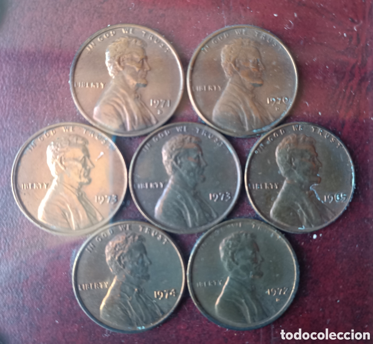 Monedas antiguas de Am&eacute;rica: Cuadro composici&oacute;n centavos Abraham Lincoln - Foto 4