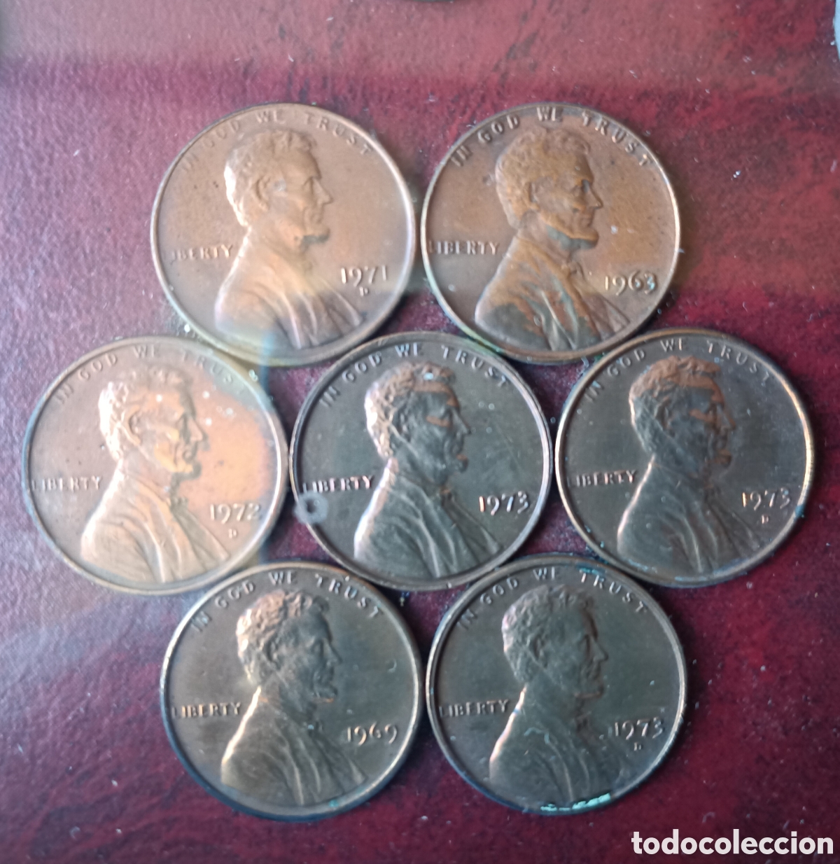 Monedas antiguas de Am&eacute;rica: Cuadro composici&oacute;n centavos Abraham Lincoln - Foto 5